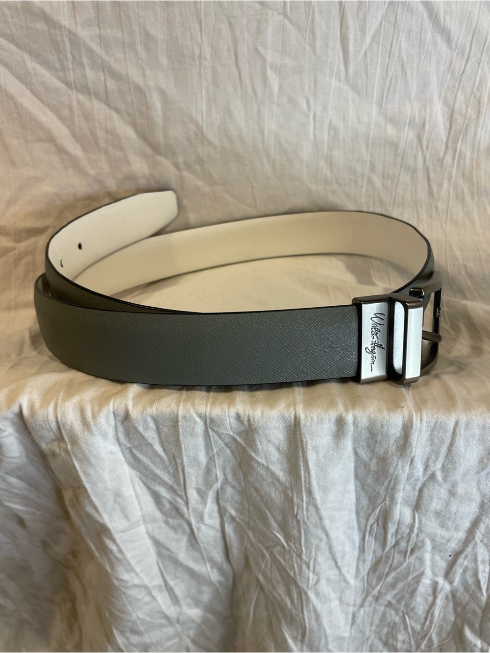 Walter Hagen Reversible Leather Golf Belt Gray White Size S 30-32 Mens